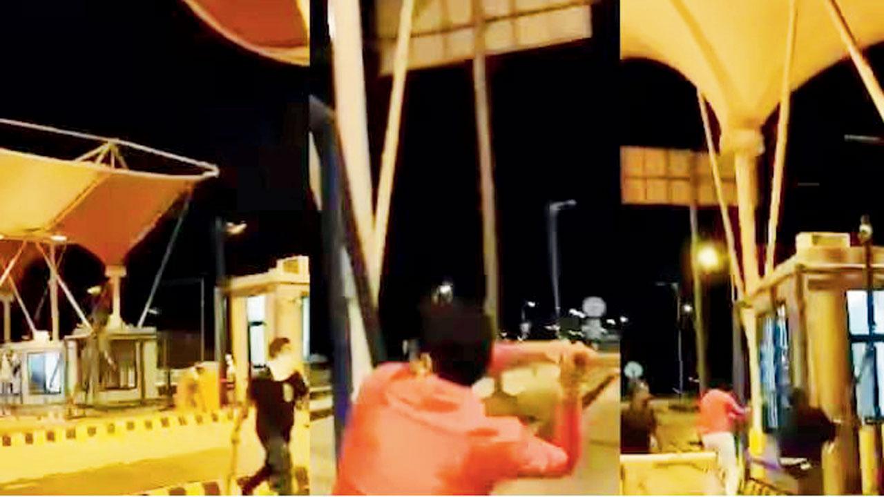MNS workers went on a rampage at a toll naka at Sinnar on the Shirdi-Nashik expressway after Amit Thackeray was stopped. Pic/Twitter