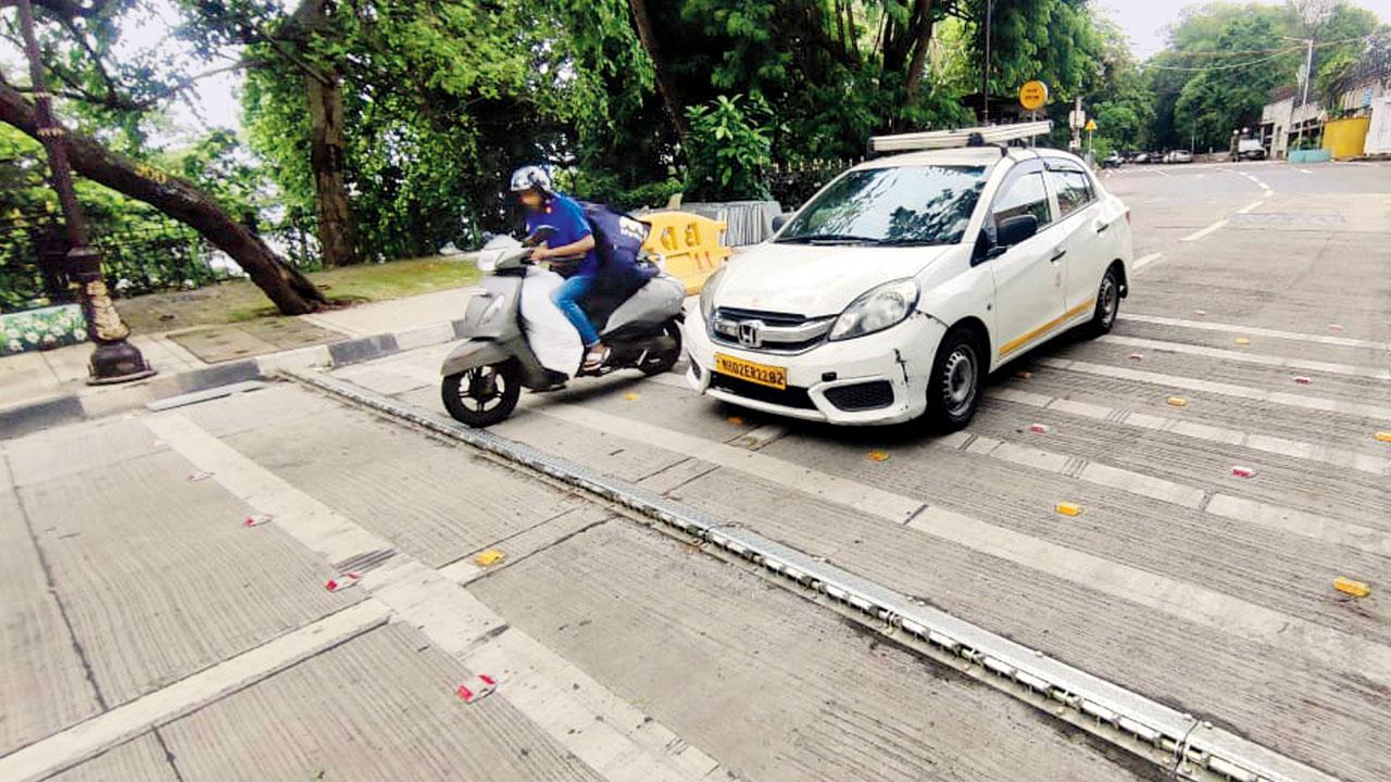 The decision to install the spike speed breaker has been well-received by local residents. Pic/Sameer Markande