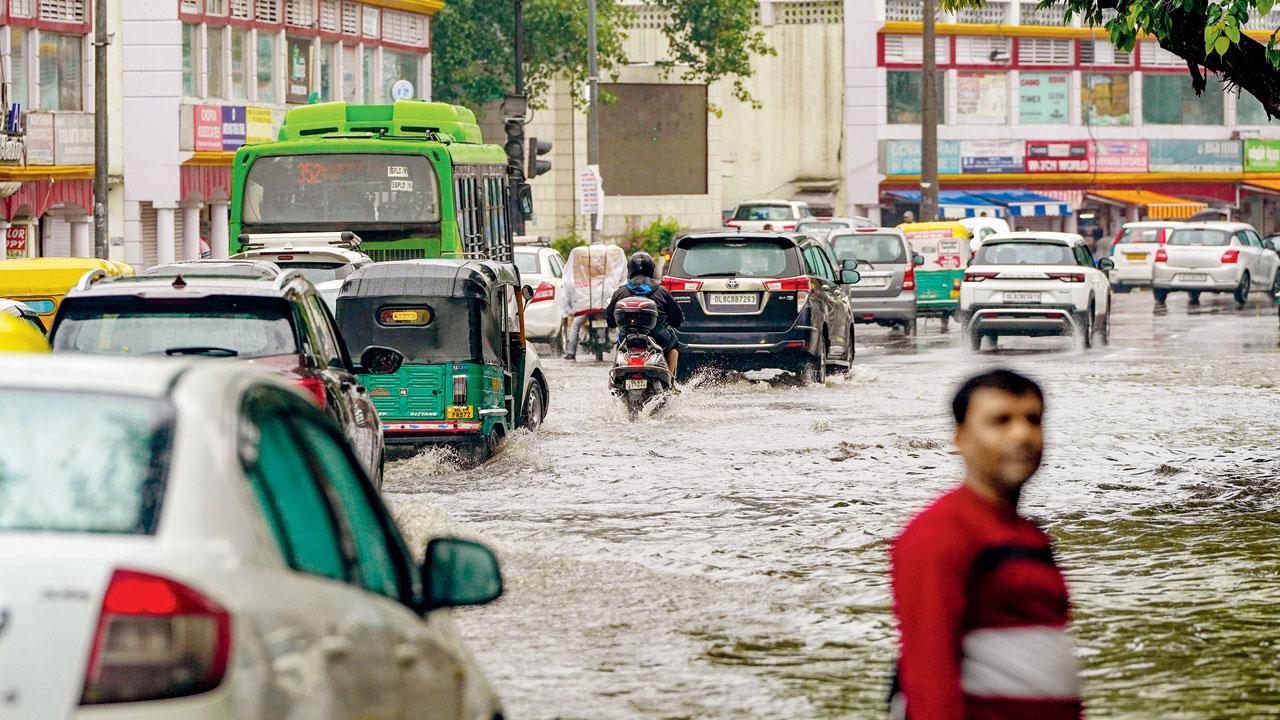 Waterlogging in parts of Delhi after heavy rain