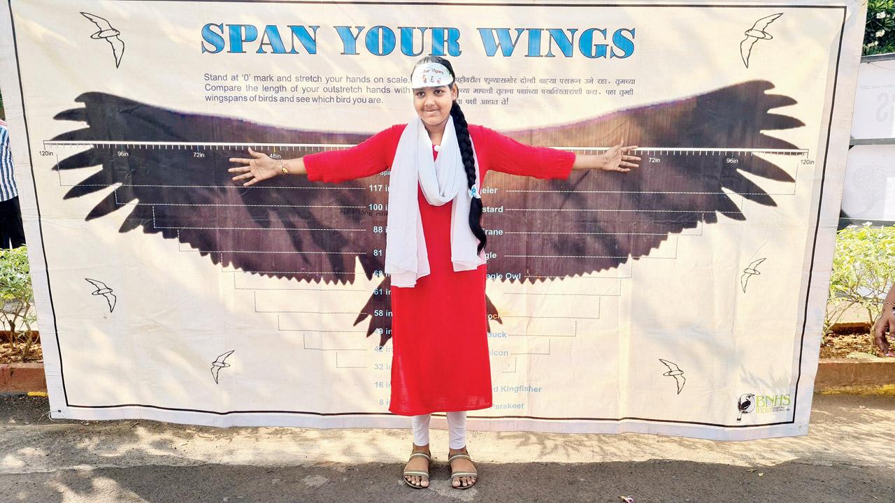 A girl tries the span your wings at a previous edition