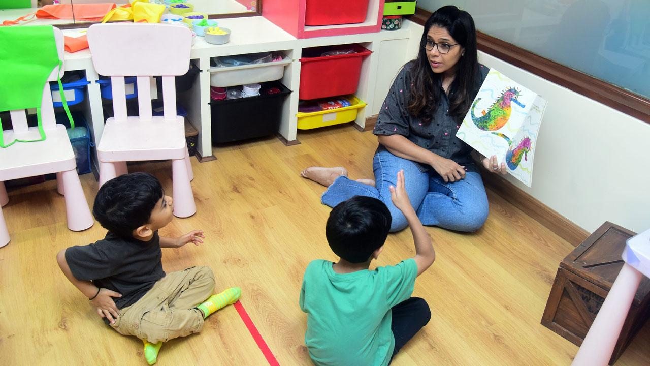 A story about seahorses was read to the children where they learnt all about this marine animal. Pics/Shadab Khan