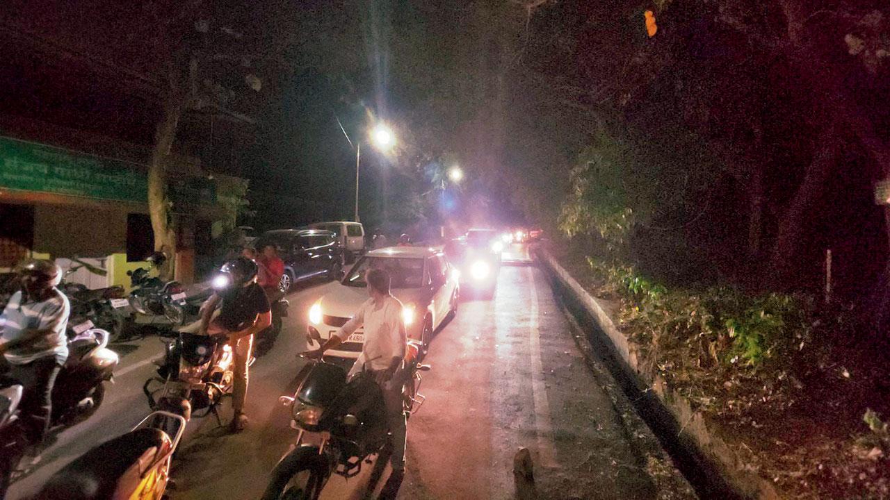 Vehicular movement after dark in Yeoor