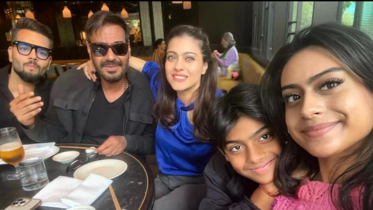 Ajay Devgn shares selfie with wife Kajol, kids Nysa and Yug, says 'Nothing more sacred'