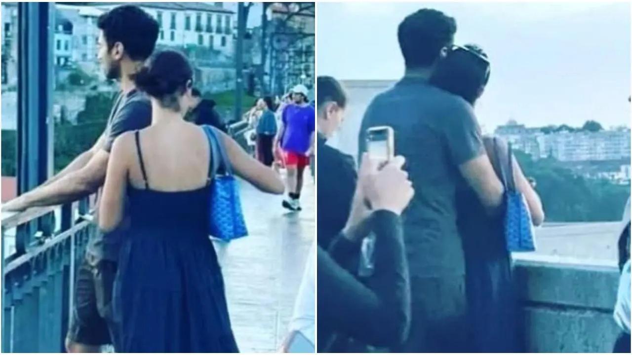 In another picture, the couple was seen hugging near a lake in Lisbon