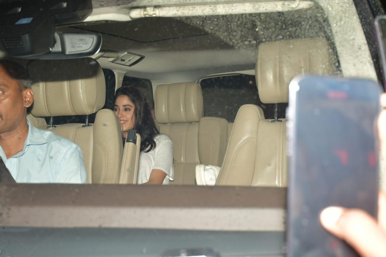 Meanwhile, after the screening, Janhvi Kapoor was spotted heading to her step-brother and actor Arjun Kapoor's house in Juhu