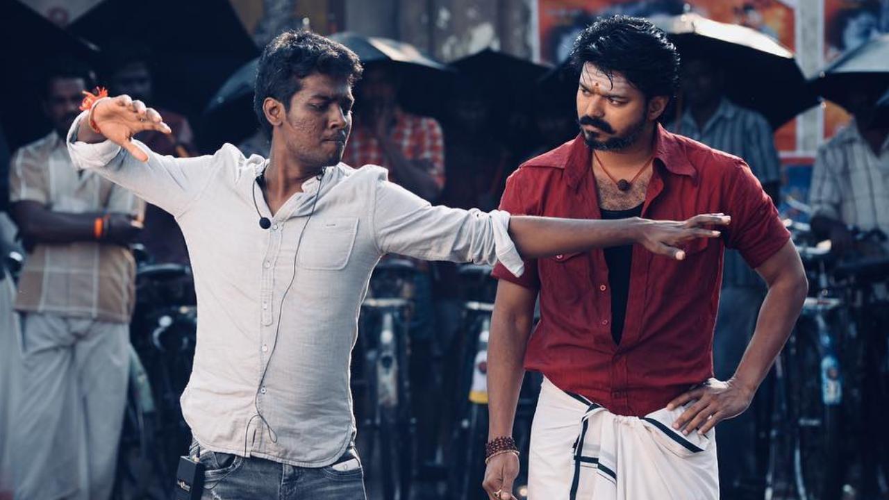 Atlee with Vijay during the shoot of Mersal