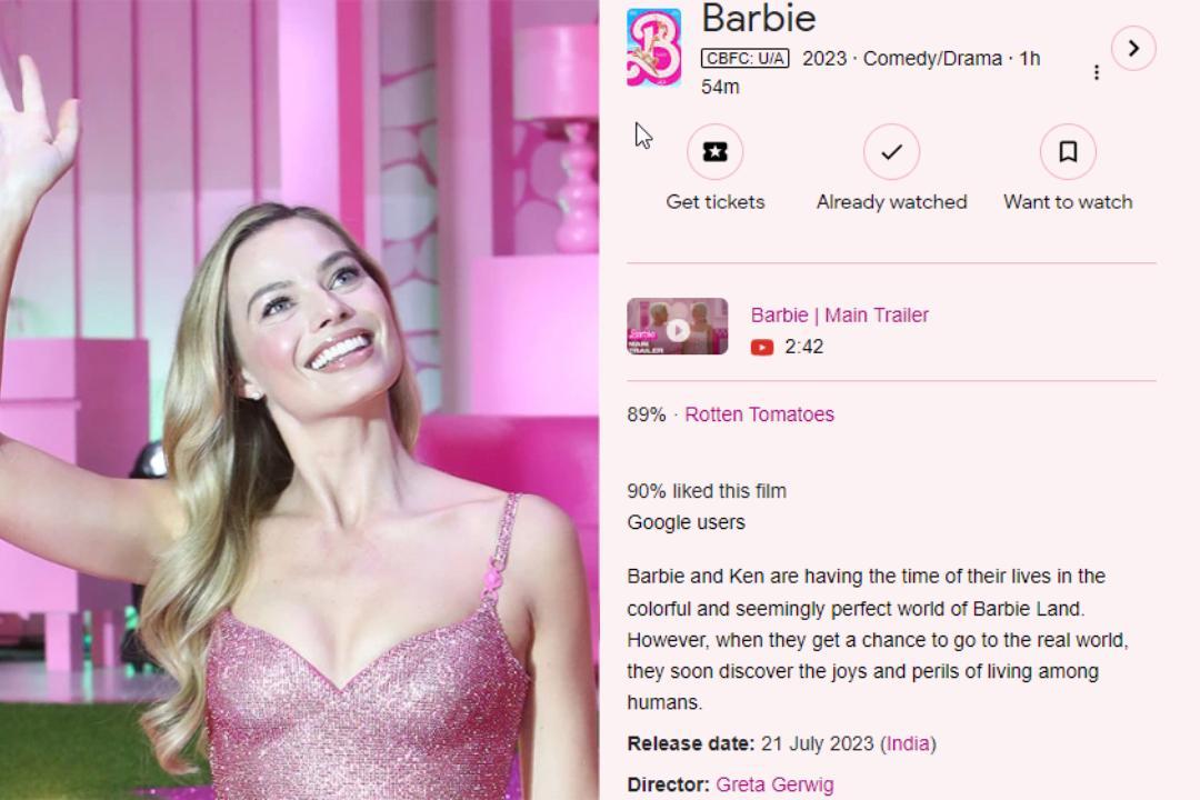 Google adds magical Barbie themed effects to related searches