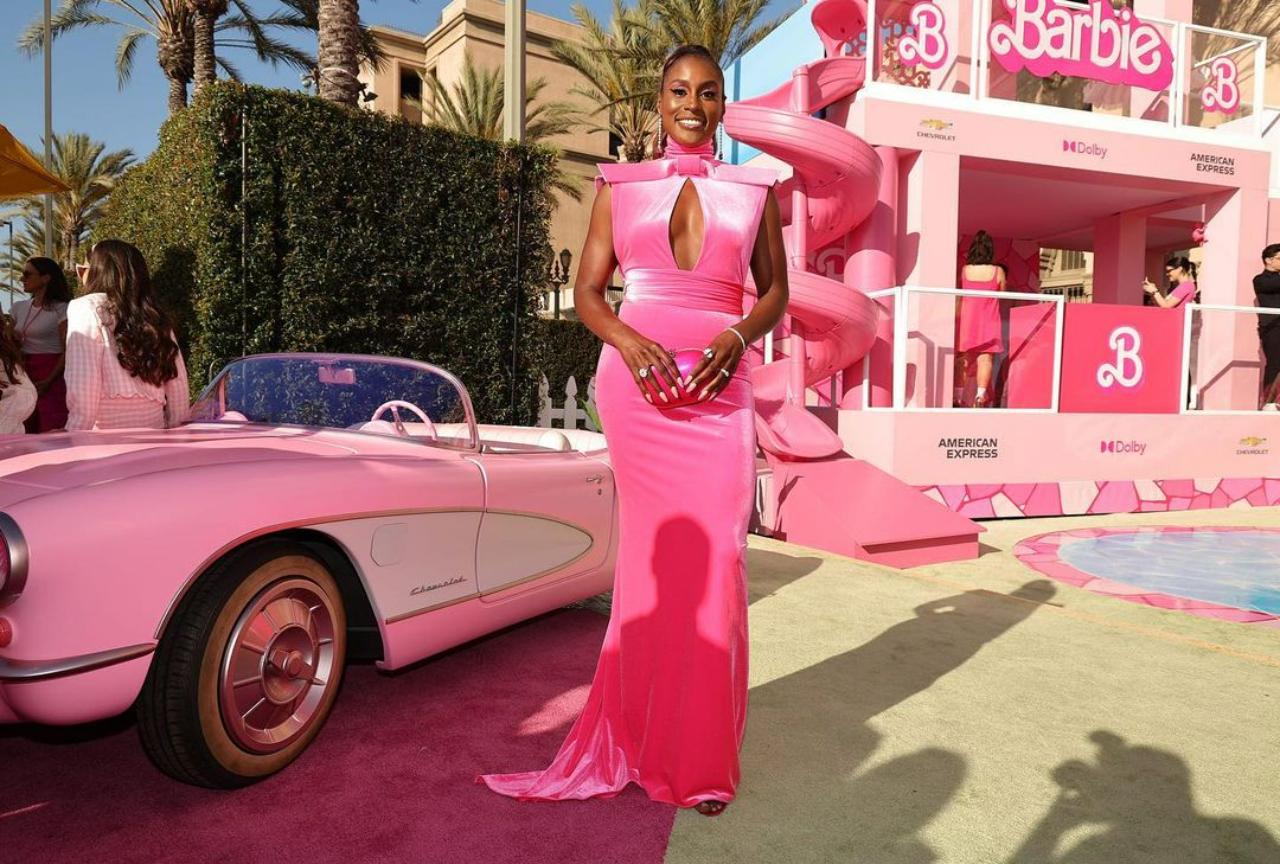 Issa Rae was ever the picture of equal parts sensuality and elegance in her floor-length hot-pink cutout gown