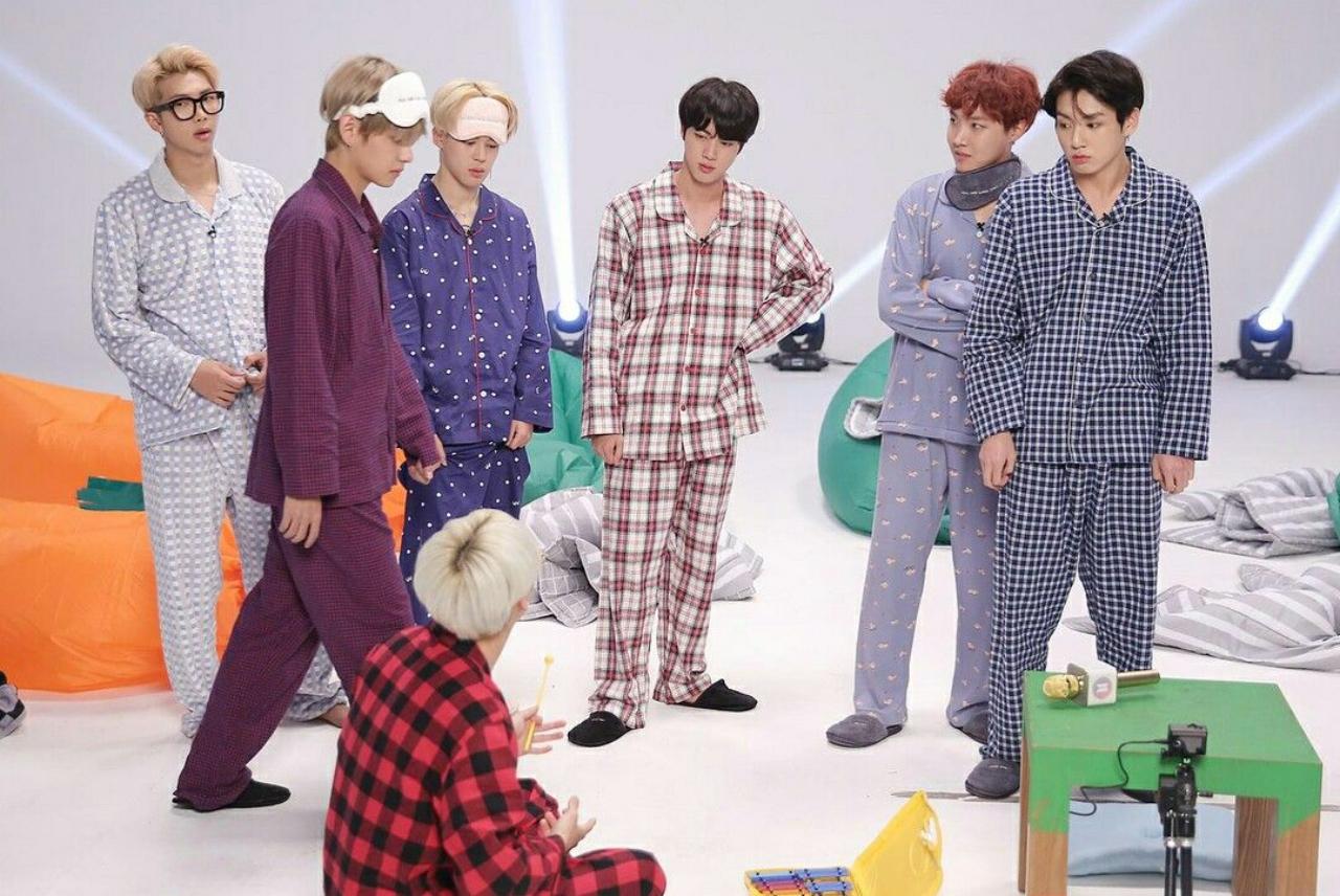 Another iconic RUN BTS moment incoming! This episode saw BTS having fun at their very own pyjama party. We can’t take our eyes off of any of the members and choose who is cuter – clueless Jungkook who has just woken up, Jimin and V with their eye masks on their heads, or Namjoon who looks like he might trip over something?