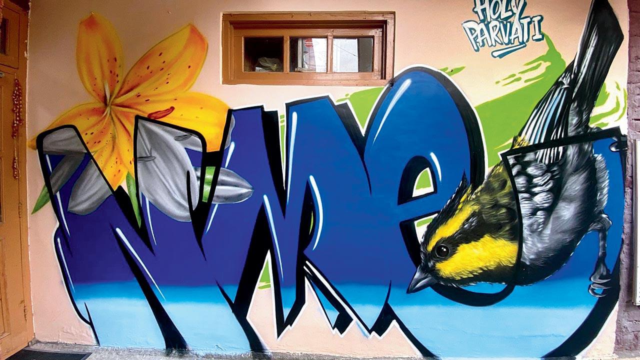 The murals on the walls of the homestay