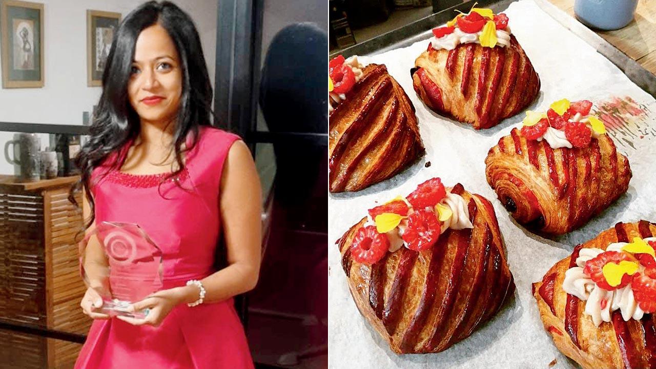 Stephanie Peter’s raspberry pain au chocolate; with her award