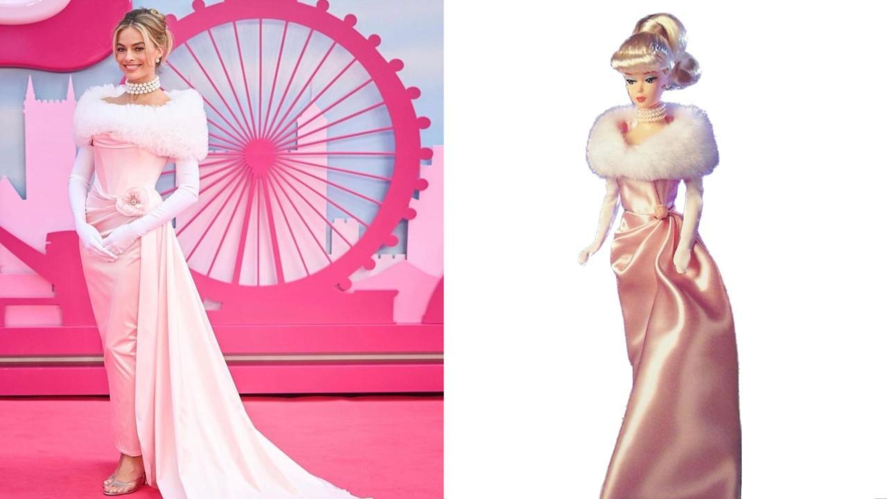 At the Barbie London Premiere, Robbie embodied the ‘Enchanted Evening’ Barbie, the special edition Mattel doll released in 1992. Image Courtesy: Andrew Mukamal