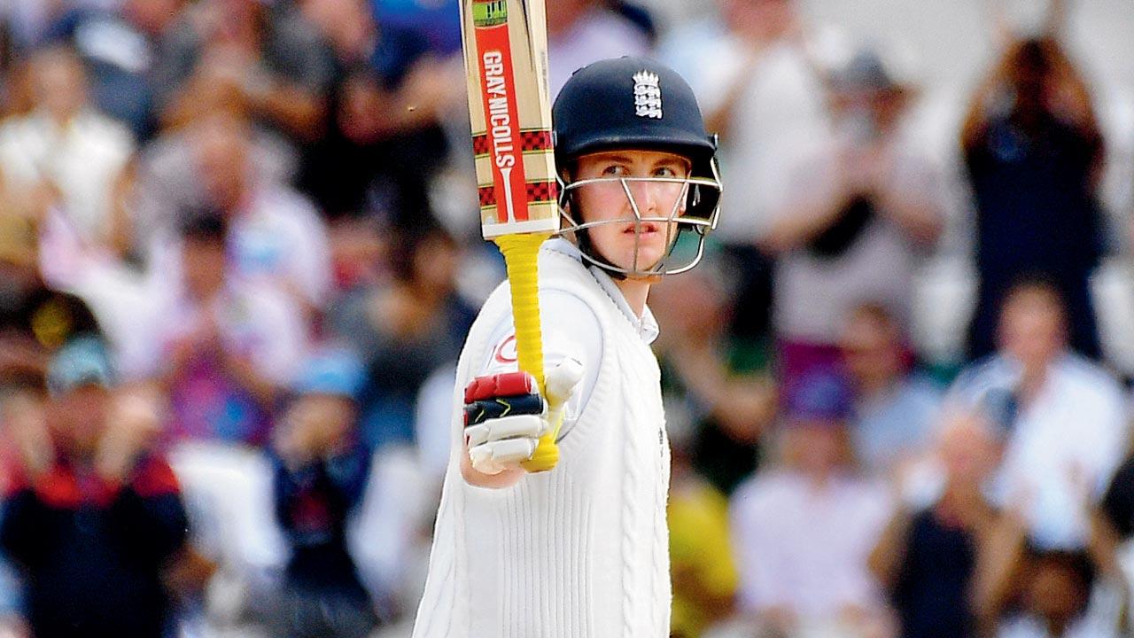 England’s Harry Brook after his half century yesterday