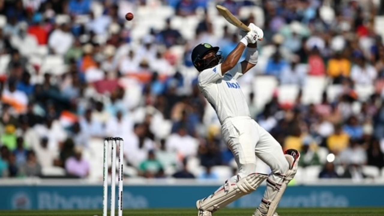 Cheteshwar Pujara plays the uppercut during the WTC final last month.  PIC/Getty Images