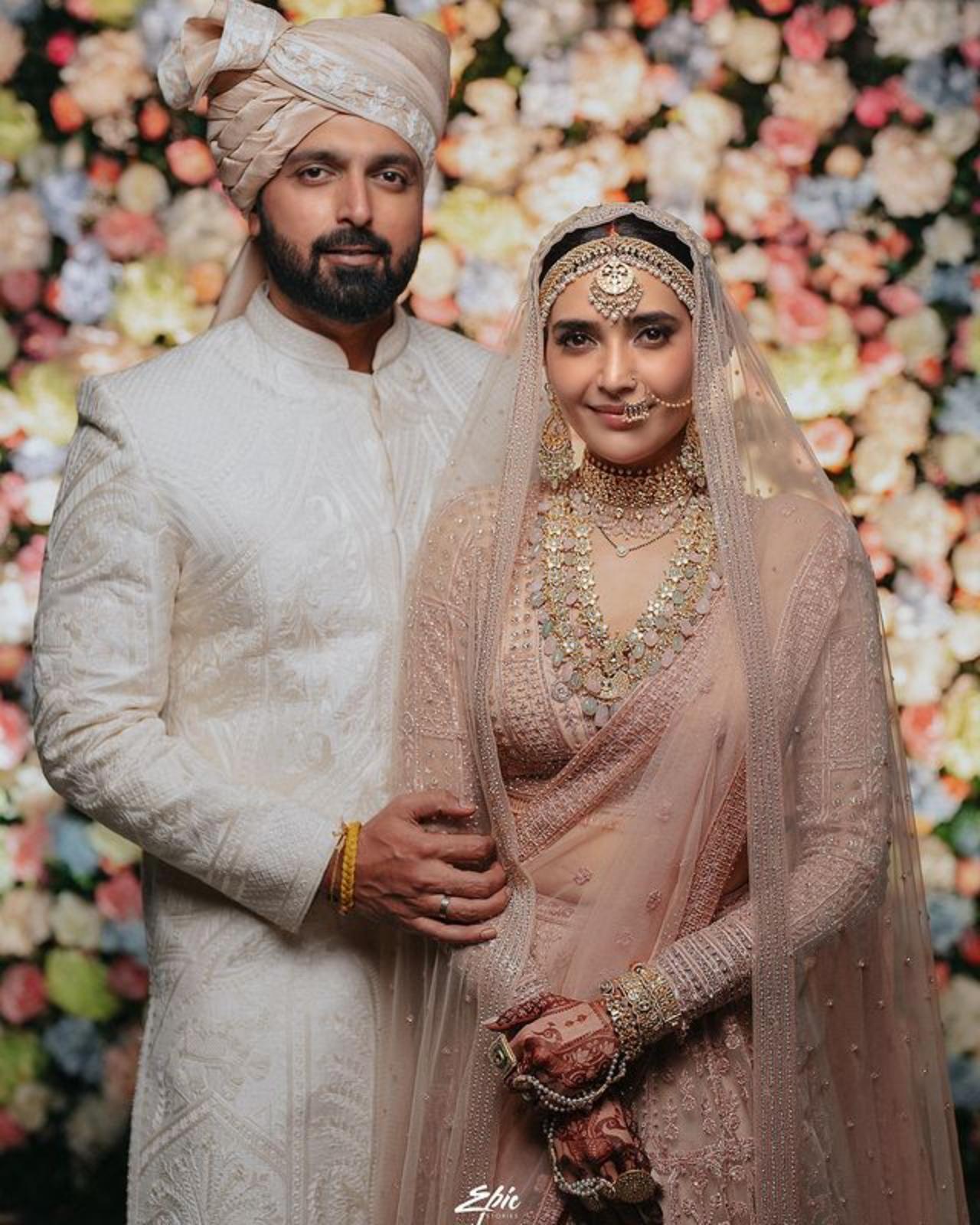 Karishma's wedding was an intimate affair. The couple opted for pastel coloured matching outfits