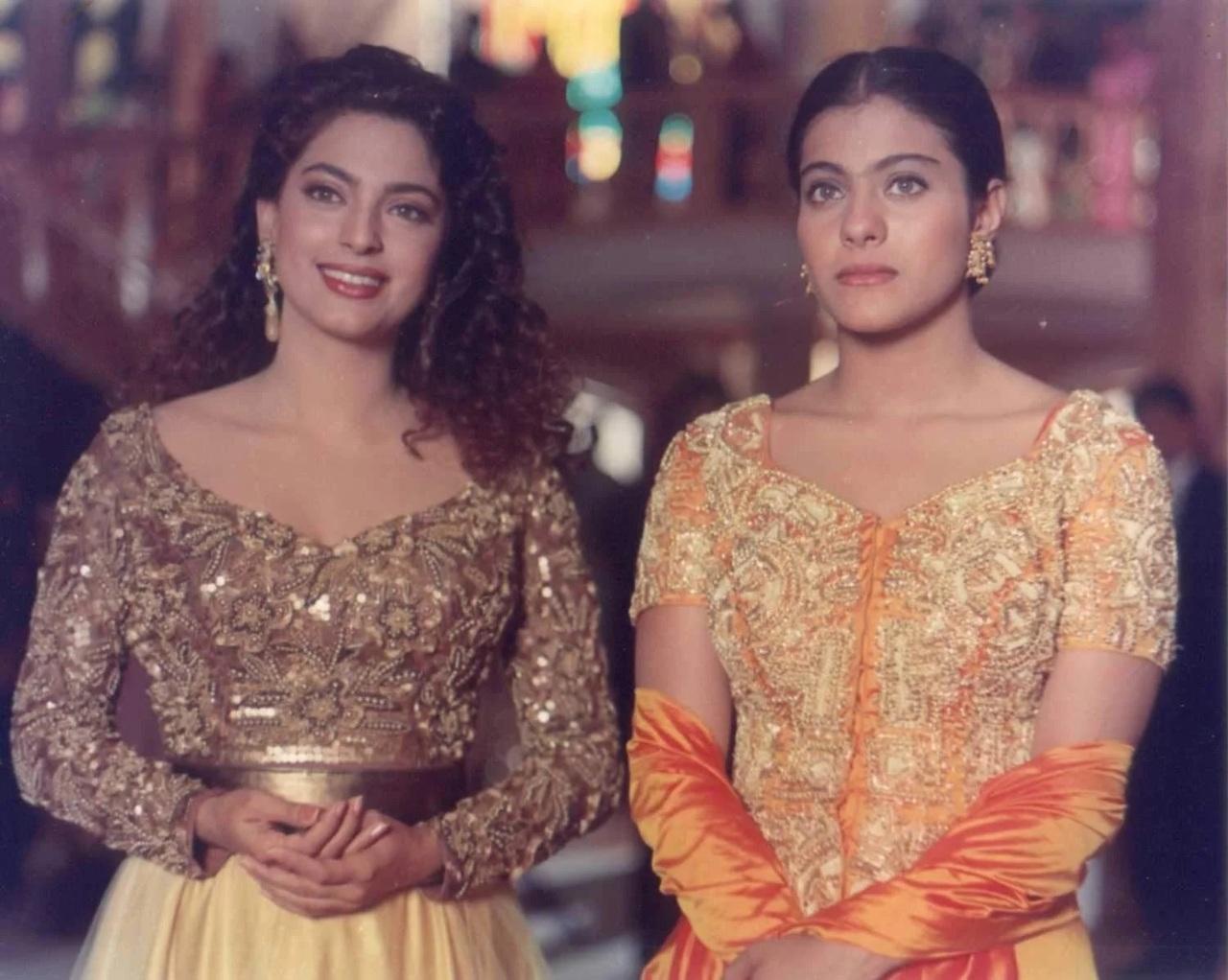 Ishq (1997) 
Not just Ajay Devgn and Aamir Khan, but the film also portrayed a beuatiful friendship between the characters played by Kajal and Juhi Chawla