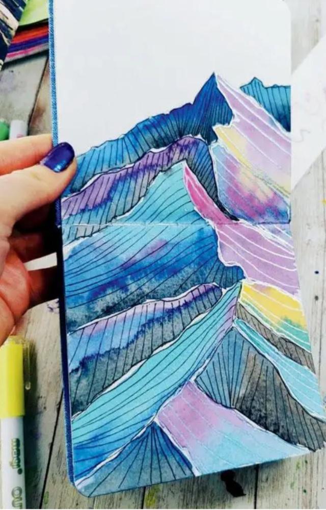 This account showcases the basics of painting with watercolours. Each reel selects a technique which  the artist behind the account guides you through