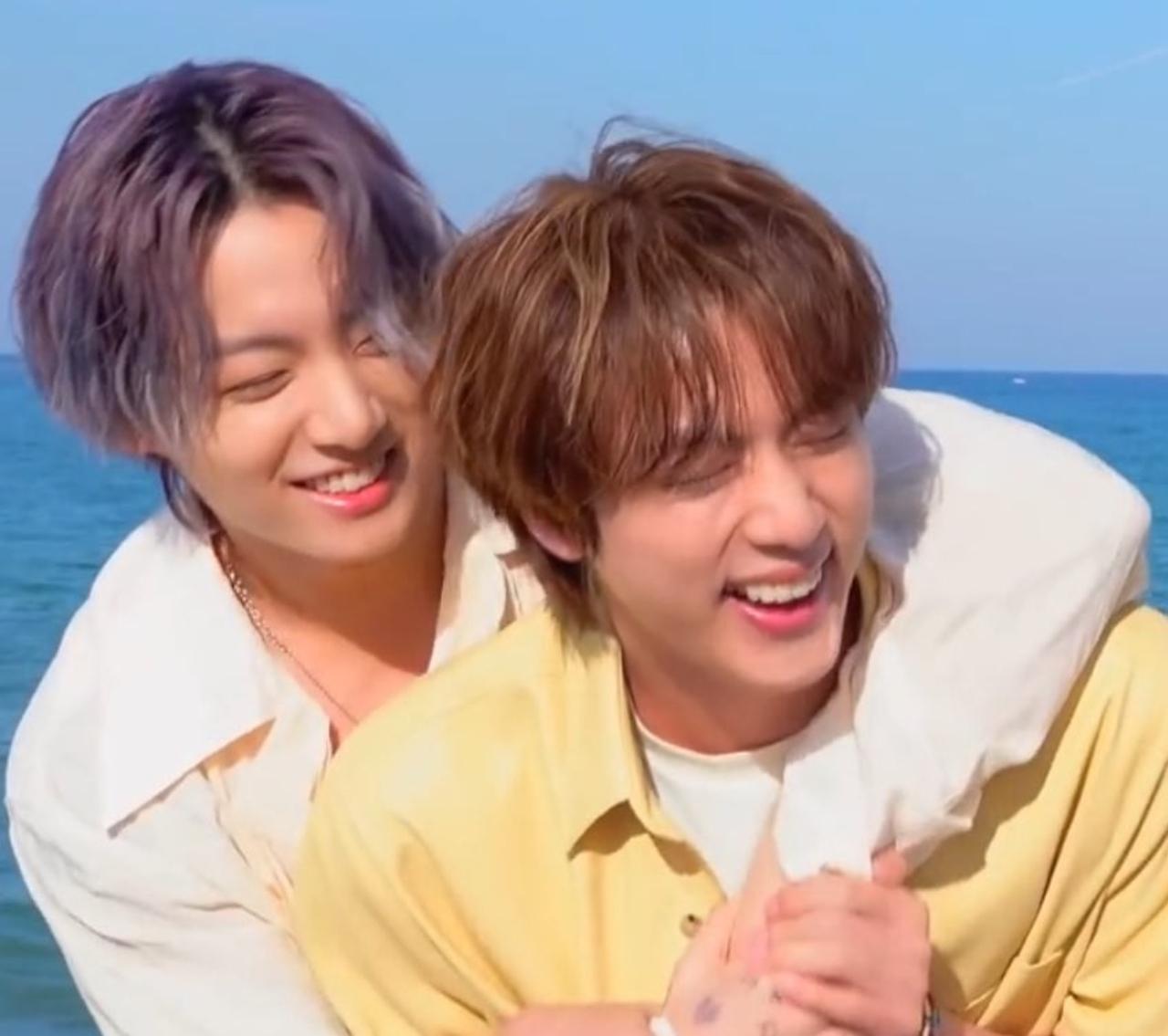 BTS's Jin and Jungkook
BTS's oldest member Kim Seokjin and youngest, Jeon Jungkook share nothing less than a Tom-and-Jerry-esque friendship. The two bicker, banter and pull each other's leg to no end - but we suspect this has something to do with the fact that they love each the most as well!