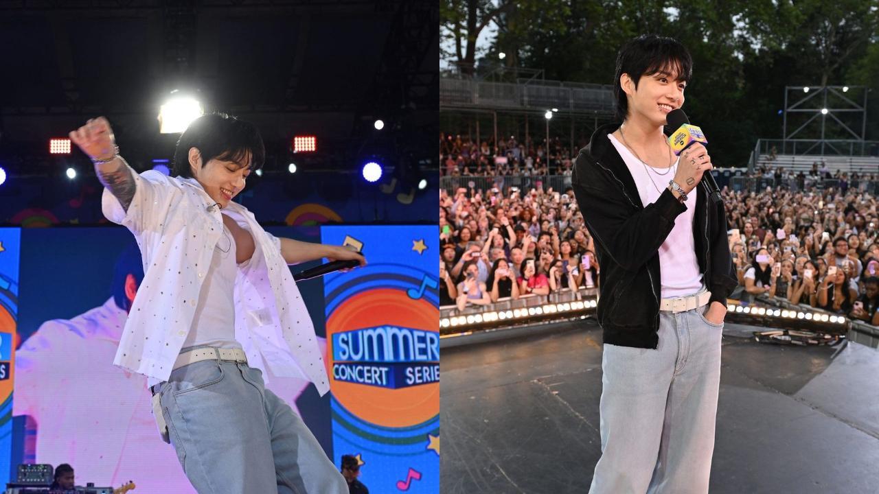 Jungkook at the Good Morning America stage in Central Park, New York City