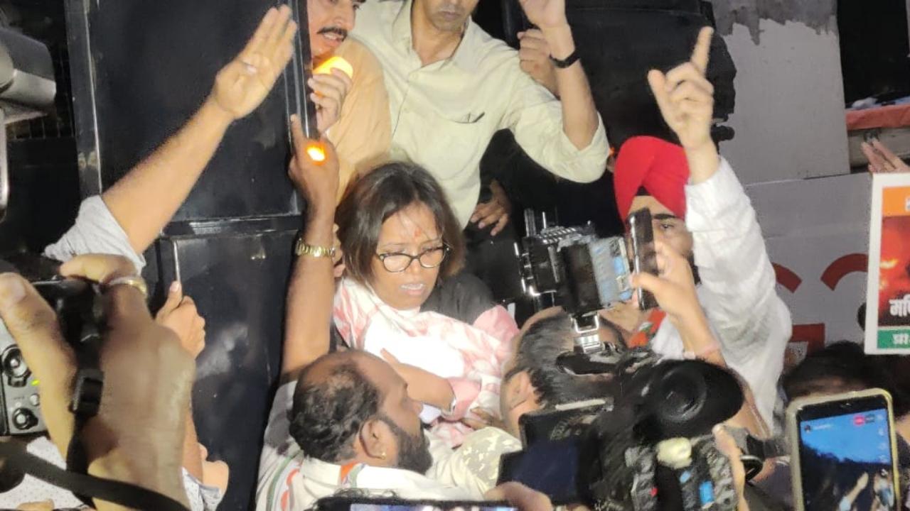 Protestors raised slogans against the Union government for its alleged inaction over the incident in Manipur, where two women were paraded naked and sexually assaulted by a mob on May 3
 