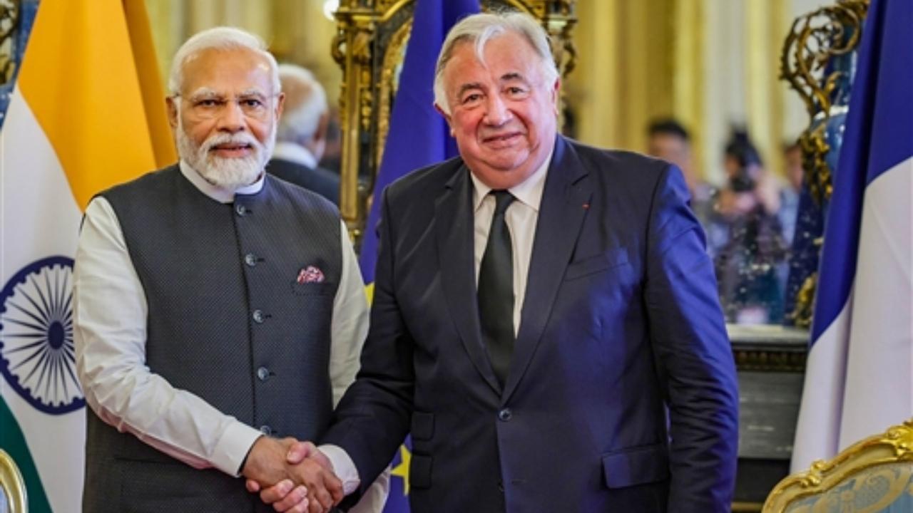 PM Modi meets French Senate President Larcher