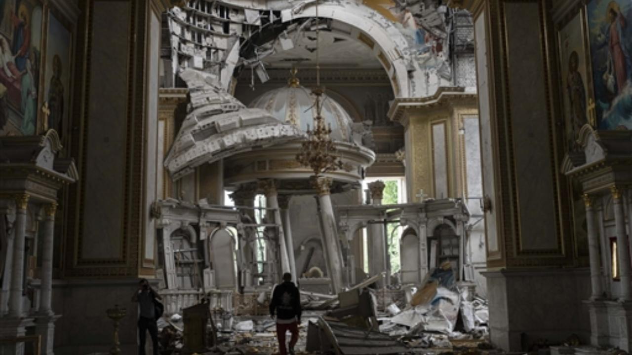 Russian strike on Ukraine's Odesa badly damages landmark Orthodox cathedral; 1 dead, many wounds