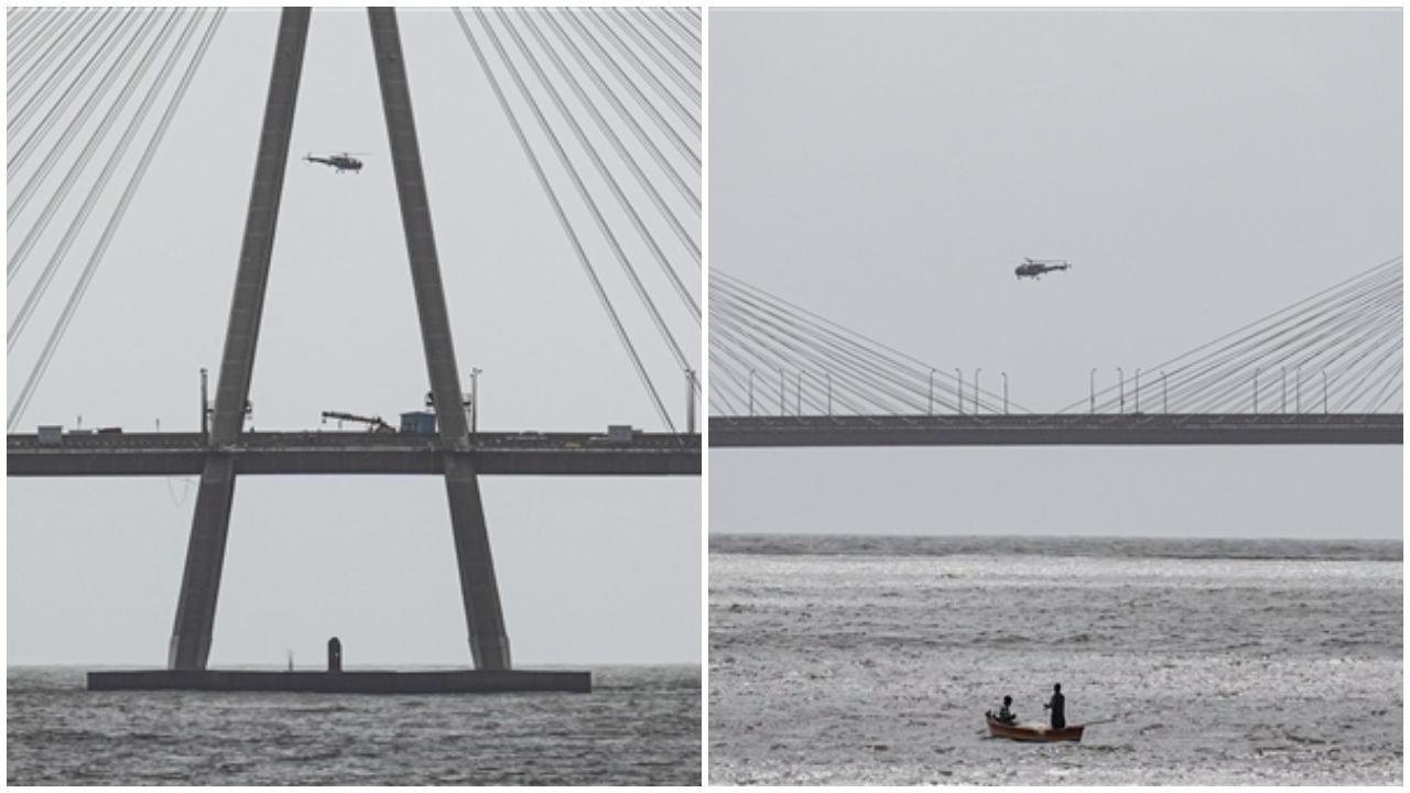 IN PICS: Man jumps from Bandra-Worli Sea Link; Navy divers join search
