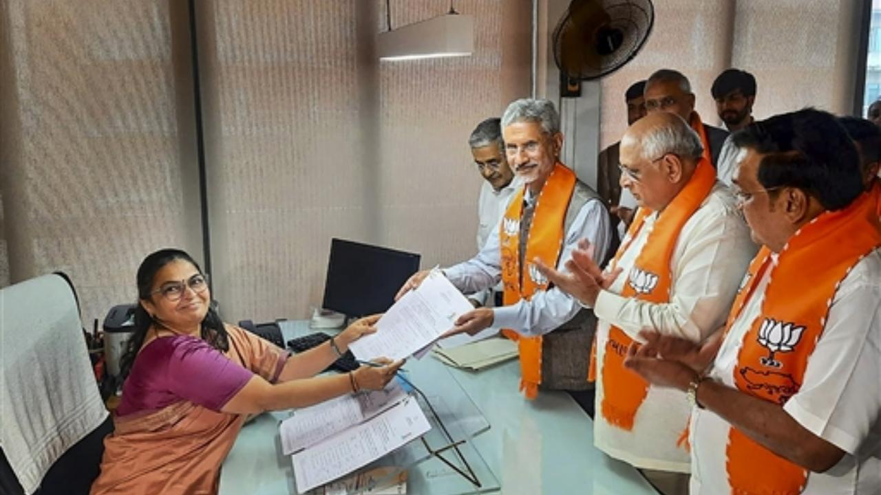Chief Minister Bhupendra Patel and BJP's Gujarat unit president C R Paatil accompanied Jaishankar to the state Assembly complex in Gandhinagar where he submitted the nomination papers to Returning Officer Rita Mehta