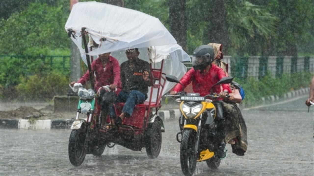 An interaction between a western disturbance and monsoonal winds is leading to an intense rainfall spell over northwest India, including Delhi which experienced the season's first 