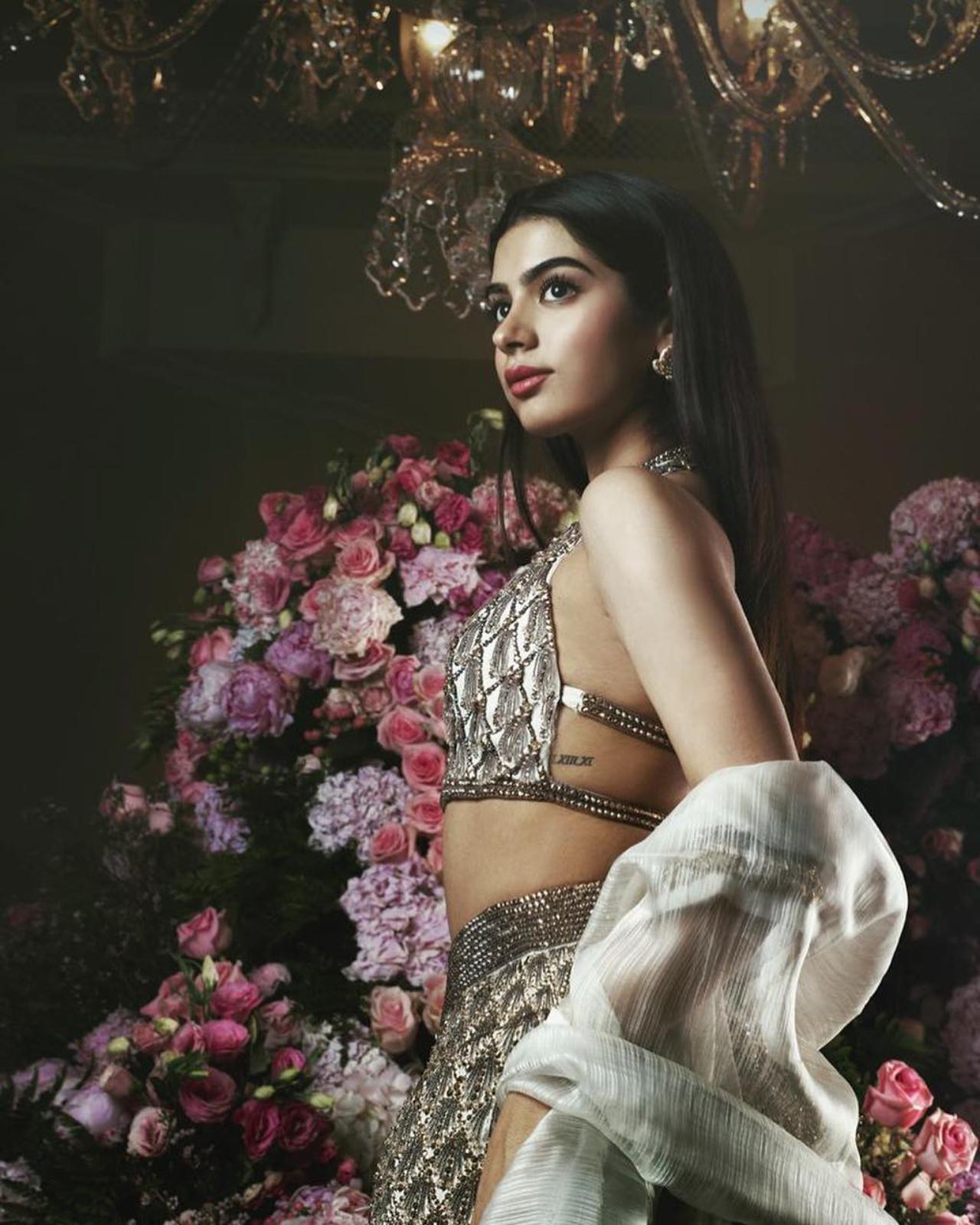 Khushi Kapoor revealed that she is obsessed with tattoos. Talking to Vogue, she revealed the meanings behind all her secret tattoos. The first includes all her family members' birth dates in Roman numerals, the second is a tattoo of her best friend's name, and the third, on her lower back spells out 'khud ki raah banao', meaning, pave your own path