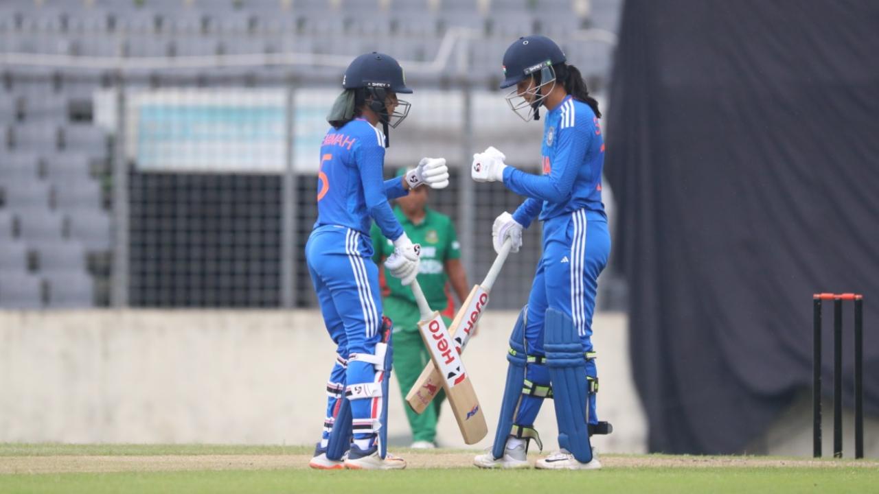 The difference in quality between the two teams was there to be seen when Bangladesh batted, as the only batter to at least score at run-a-ball strike-rate was Shorna Akter, who struck two sixes in her 28-ball-28 that took the home team past 100-run mark. What has worked to India's advantage is the fact that all of Bangladesh's top seven batters are right-handers and that has allowed the Indian skipper to stick to one particular line on a Sher-e-Bangla track where the ball at times stops before coming onto the bat.