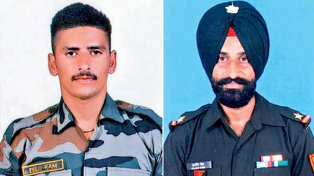 Lance Naik Telu Ram and Nb Sub Kuldeep Singh, the deceased soldiers. Pic/PTI