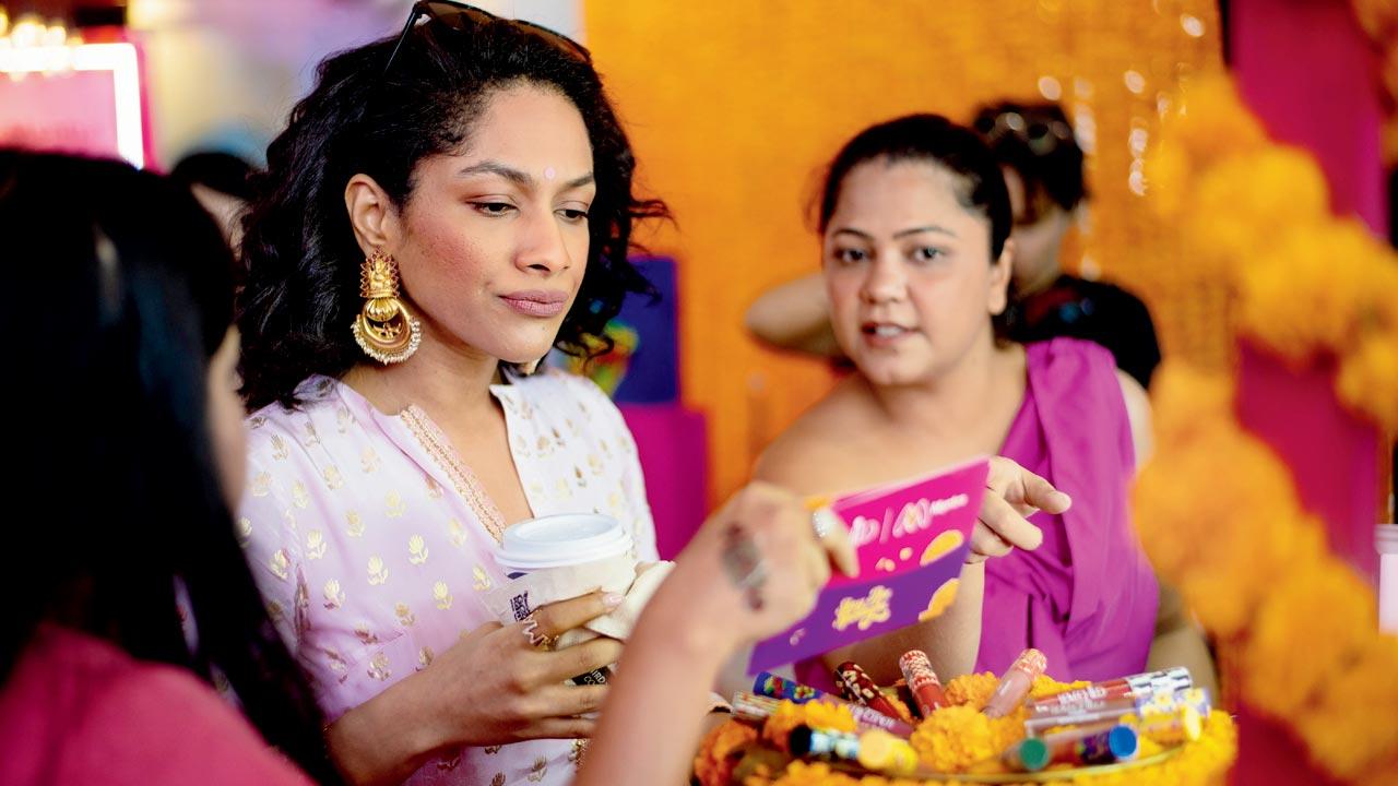 Fashion designer, actress and entrepreneur Masaba Gupta during an event for her beauty brand LoveChild earlier this year 