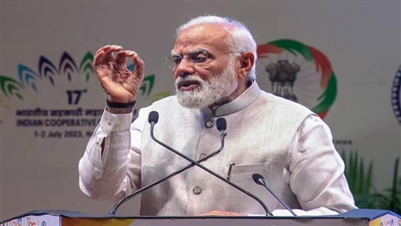 PM Modi Saturday said his government is annually spending over Rs 6.5 lakh crore for the agriculture sector and farmers and asserted that the Centre is delivering rather than just talking about promises. Photos/ANI