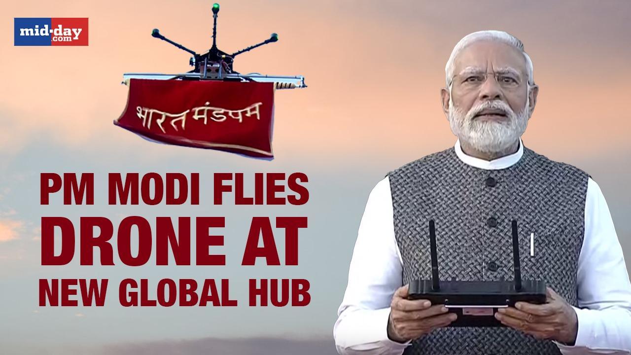 PM Modi inaugurates ITPO complex at Pragati Maidan by flying a drone