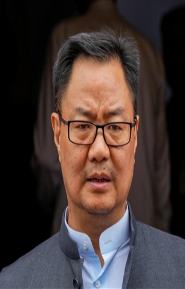 Union Minister Kiren Rijiju at Parliament House complex during Monsoon session, in New Delhi, Wednesday, July 26, 2023.