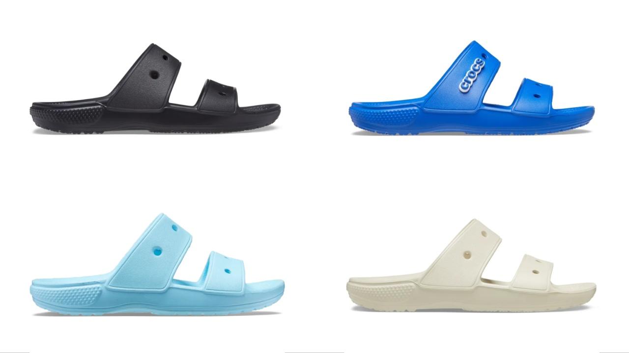 Classic Crocs SlideThe timeless comfort and rad style of Crocs will never disappoint you. Crocs are made of rubber-like material, which makes them water-resistant. They can handle light rain and water splashes quite well, keeping your feet dry and comfortable. Additionally, the design of Crocs allows water to drain easily, and they dry quicklyGet this at crocs.inCost: Starting from Rs 1995