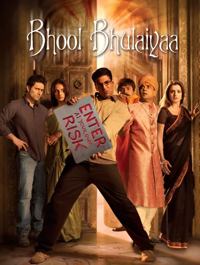 As a psychologist (Akshay Kumar) tries to unlock the secrets behind the ghostly occurrences, the film takes unexpected twists and turns, blending spine-chilling moments with laugh-out-loud comedy. With brilliant performances, a gripping storyline, and a perfect blend of scares and humor, Bhool Bhulaiyaa is a must-watch for fans of the genre.