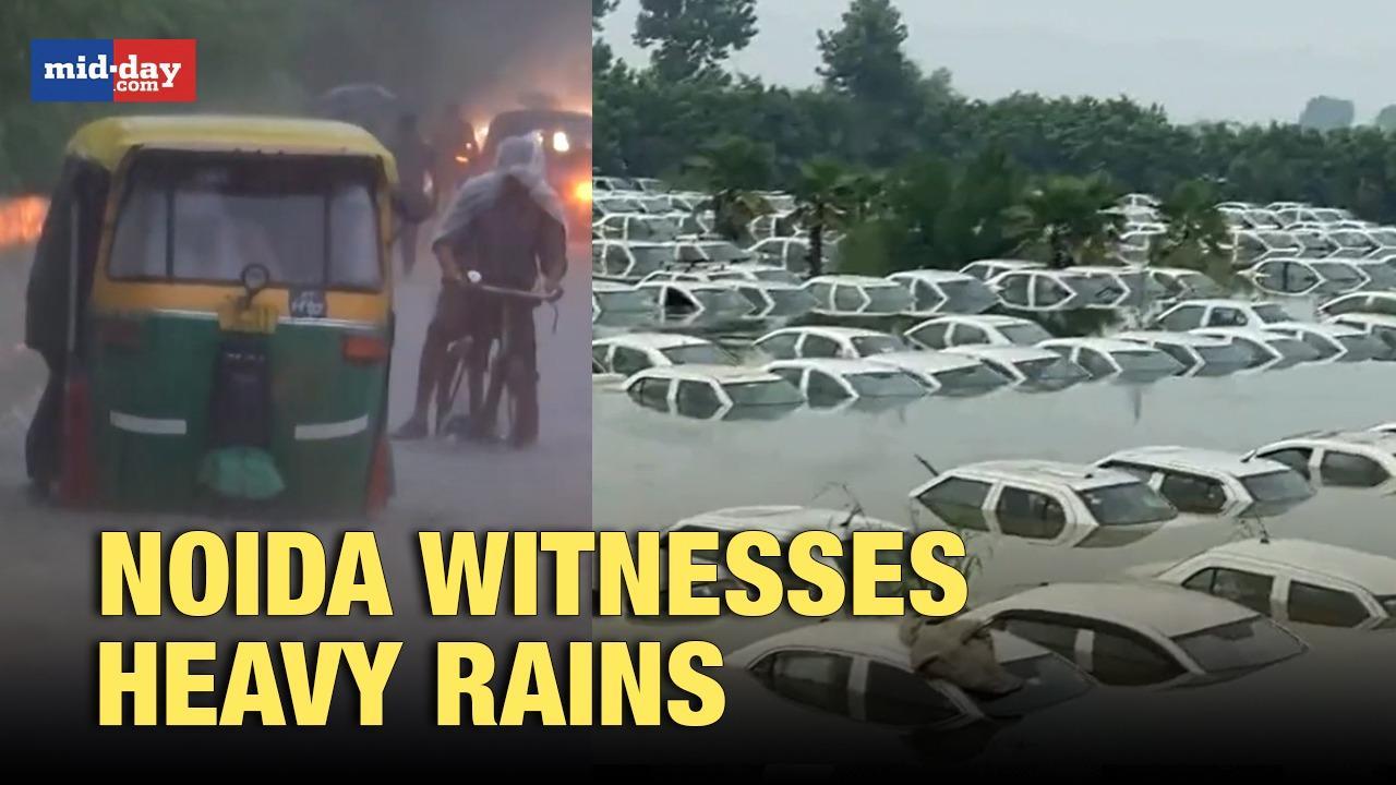  Noida witnesses heavy rains; hundreds of cars submerged