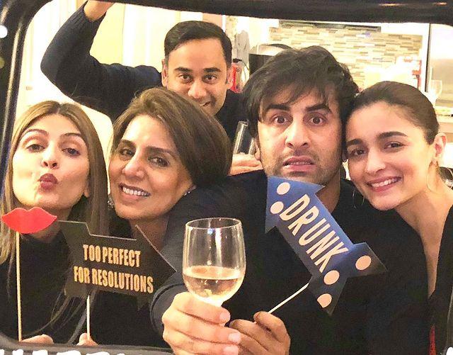 Neetu Kapoor took to her Instagram to share this picture from the family's new year celebration