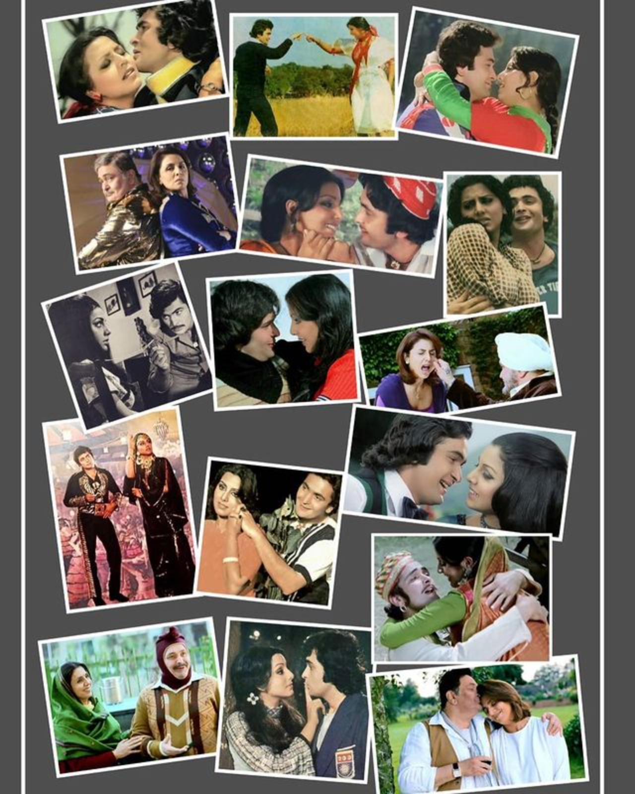 The picture shared by the actress is a collage of all the film Neetu Kapoor and Rishi Kapoor have done together