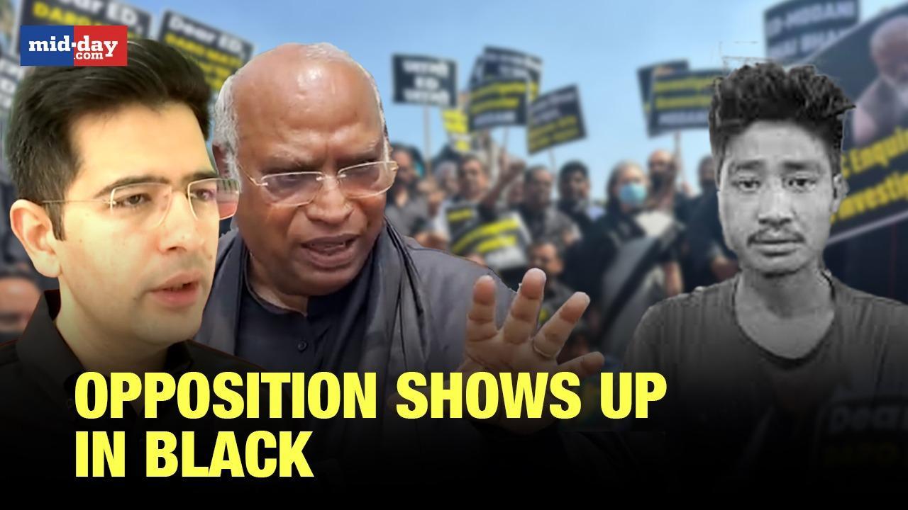 Opposition shows up in black to protest against the govt on Manipur issue
