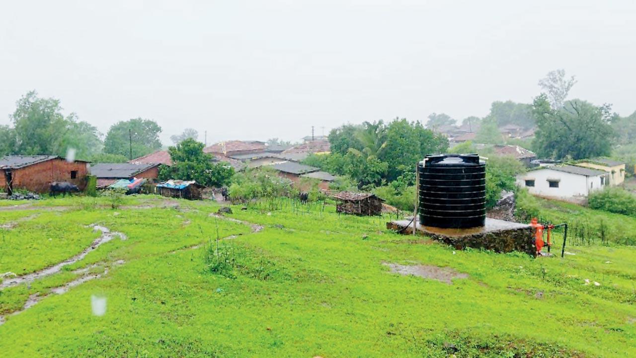 Karambeli Thakurwadi village, located on a hill, has around 86 houses and a population of 647 people. Pics/Santosh Ghate