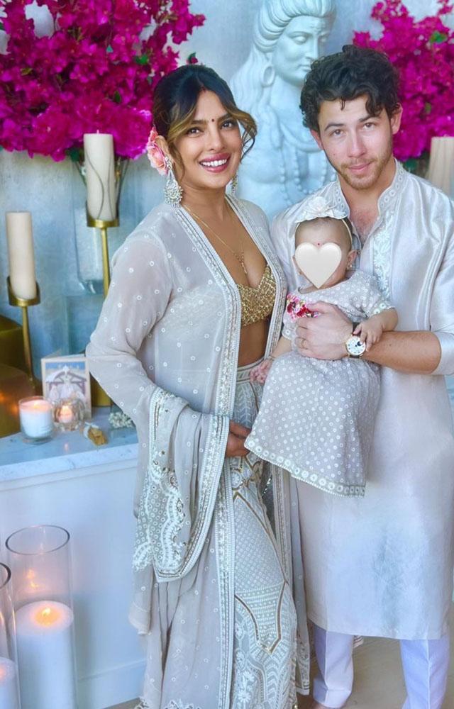 Here`s Priyanka colour co-ordinating with husband Nick Jonas and daughter Malti Marie for Diwali 2022