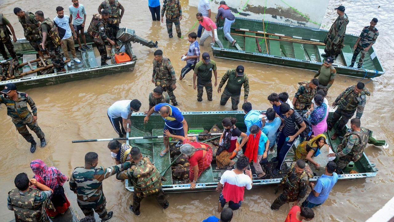 Tracts of land near Sutlej and Ghaggar river were inundated. At some places in Punjab, water gushed into houses and at a few places, people were evacuated to safer places