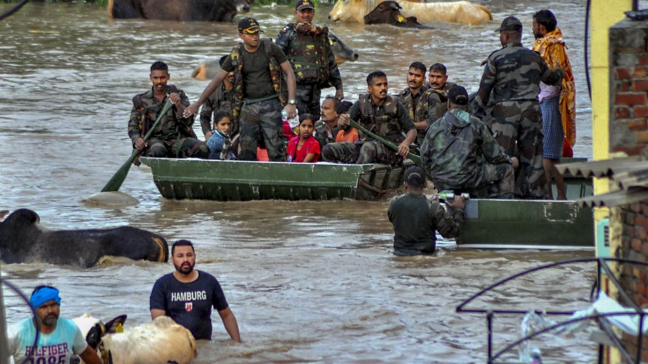 As torrential rains battered several parts of Punjab, Army assistance was sought by the Patiala district administration after water overflowed from the Sutlej Yamuna Link (SYL) canal in Rajpura town following a breach