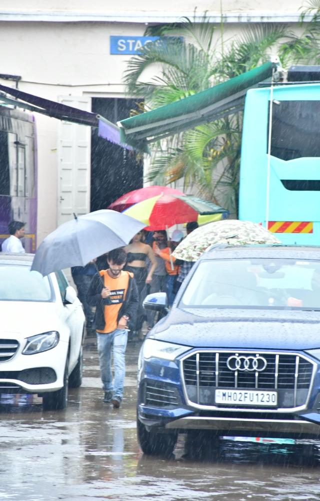 Actor Tamannaah Bhatia was seen at Mehboob Studio in Bandra braving the rain
