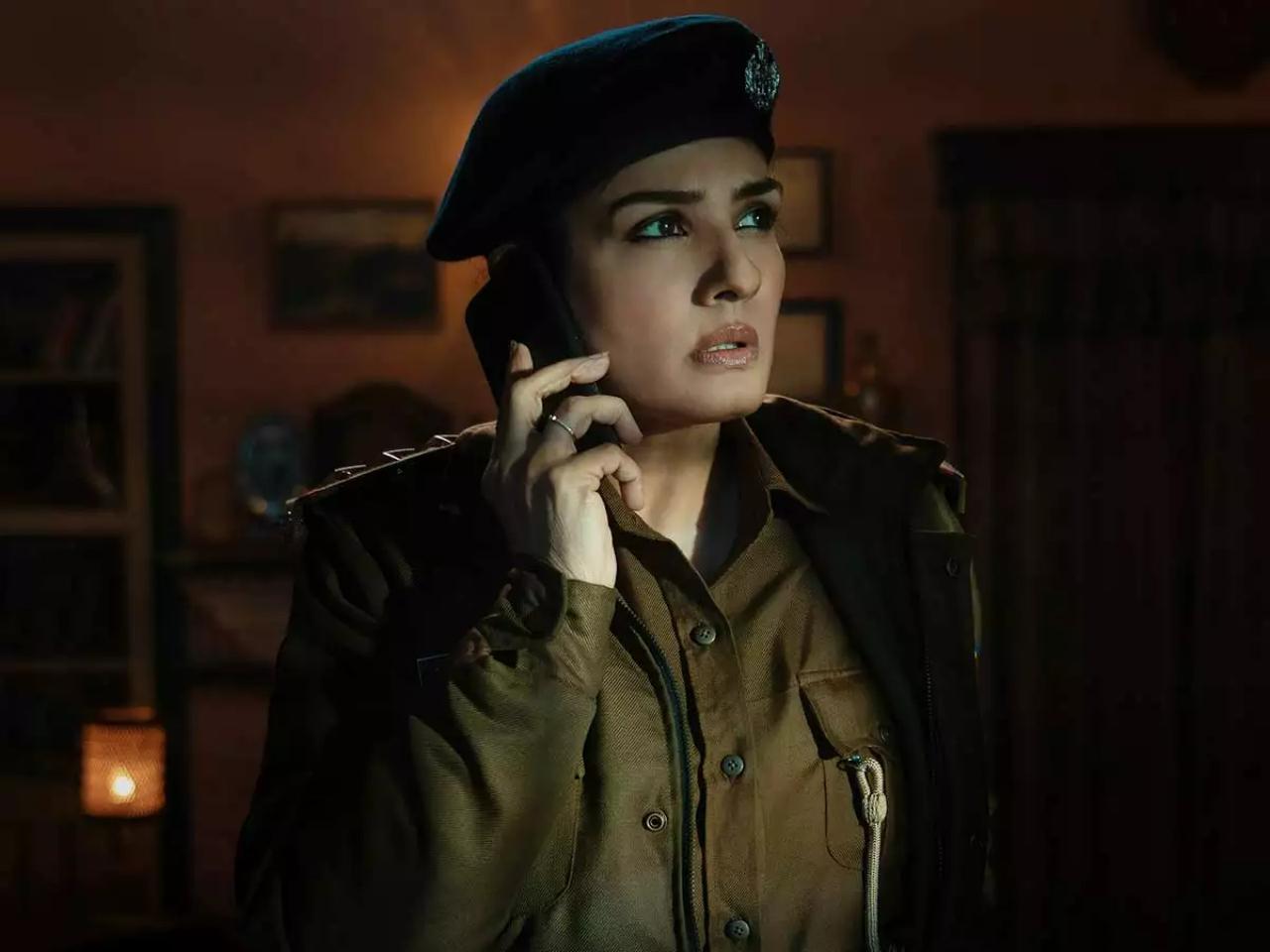 Raveena Tandon in Aranyak
Raveena Tandon portrayed the role of a cop named Kasturi Dogra in Aranyak. In the movie, her character embarks on a mission to revive a forgotten myth about a serial killer who operates in a dense forest
