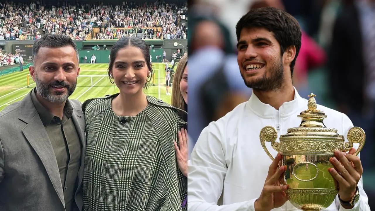 


In an unforgettable and exhilarating game, Carlos Alcaraz emerged victorious over the seven-time champion Novak Djokovic, securing his inaugural Wimbledon championship on Sunday. Among the many high-profile spectators were renowned Bollywood actress Sonam Kapoor and her husband Anand Ahuja.  Subsequently, Sonam expressed her congratulations to Alcaraz via an Instagram post. Read more. 


