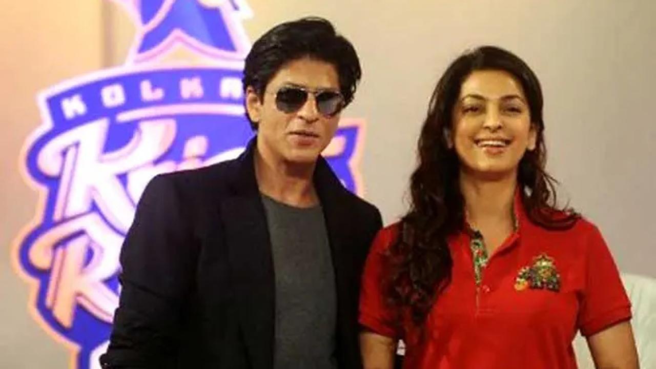 Shah Rukh Khan and Juhi Chawla
Having shared screenspace in iconic movies like 'Raju Ban Gaya Gentleman' and 'Darr' Shah Rukh Khan and Juhi Chawla are also close friends offscreen. The two are joint owners of the Kolkata Knight Riders (KRK) in the Indian Premier League. Juhi Chawla had provided surety for Aryan Khan's bail in the Cordelia Cruise drugs case at Mumbai Sessions Court. 